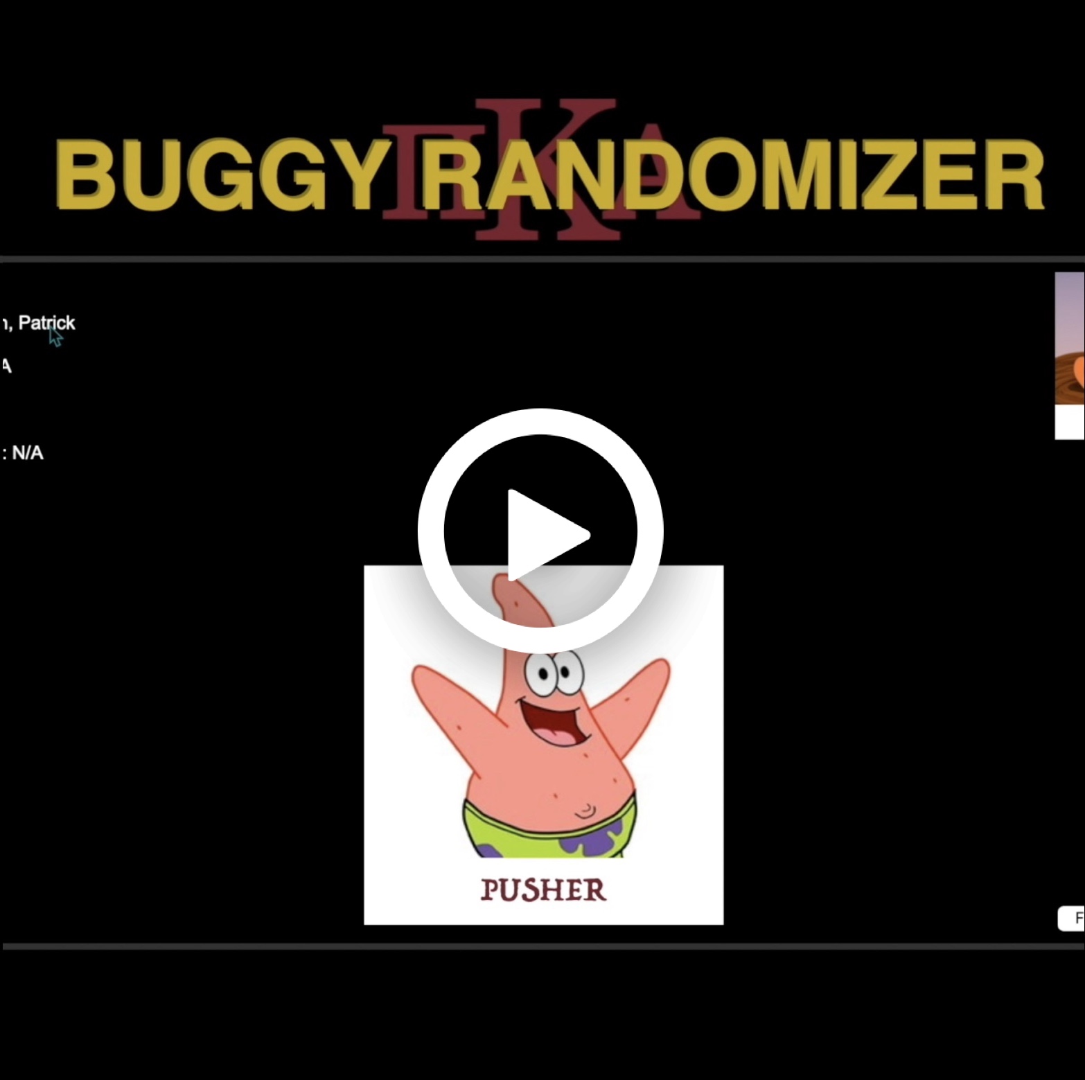 Buggy Randomizer